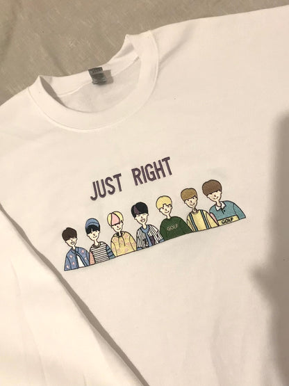 SWEAT-SHIRT GOT7 JUST RIGHT CARTOON BRODÉ