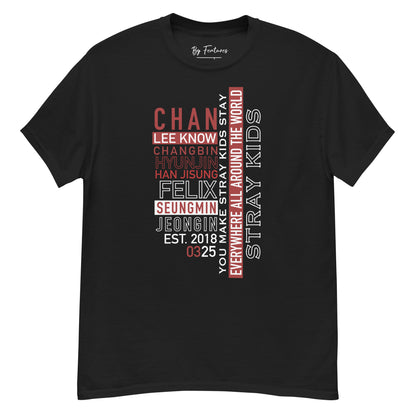 T-SHIRT UNISEXE DESIGN TYPOGRAPHIE SKZ